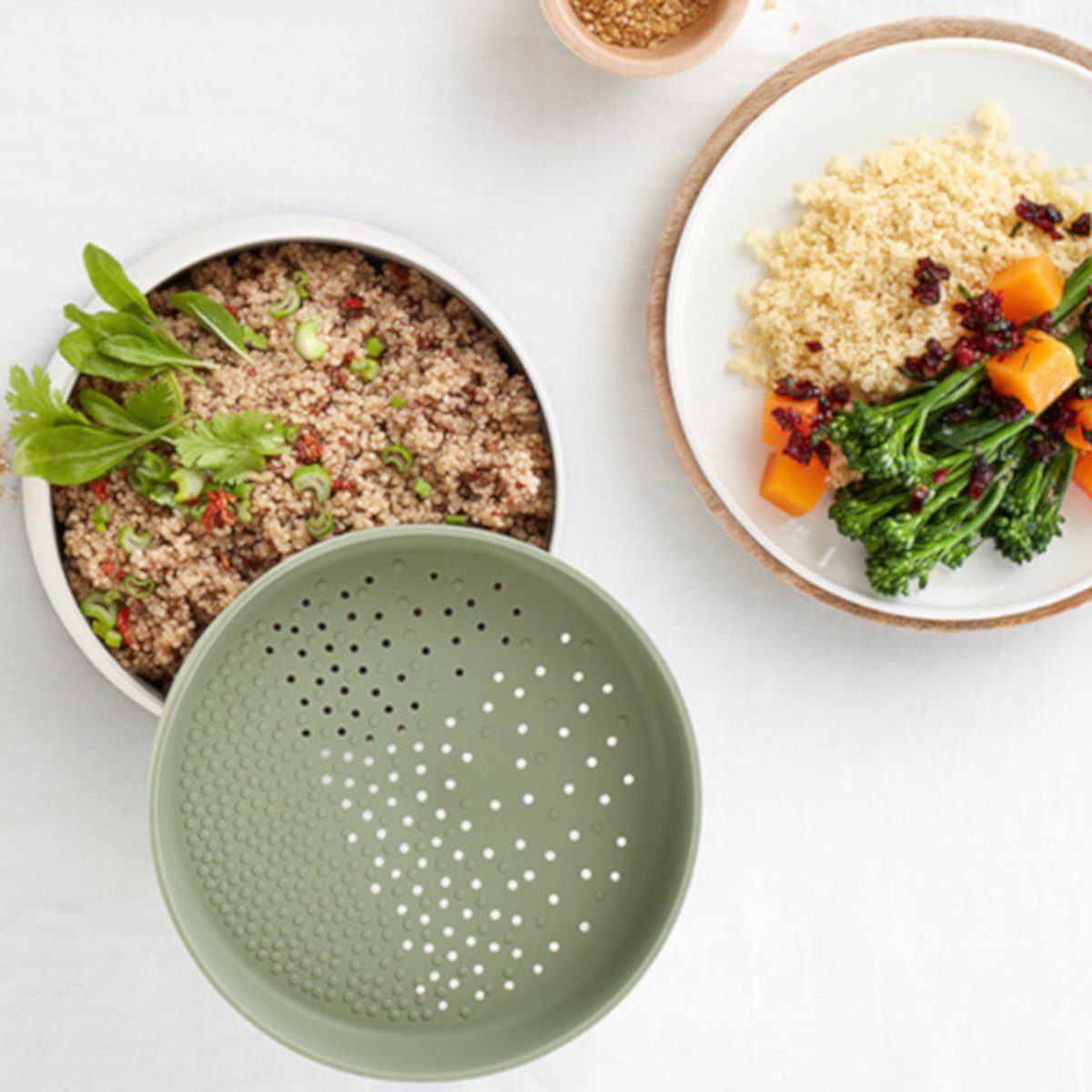 Kunststoff und LEKUE Mikrowellenbehälter Reiskocher, Mikrowellen Quinoa- (lebensmittelecht), Platinum Silicone