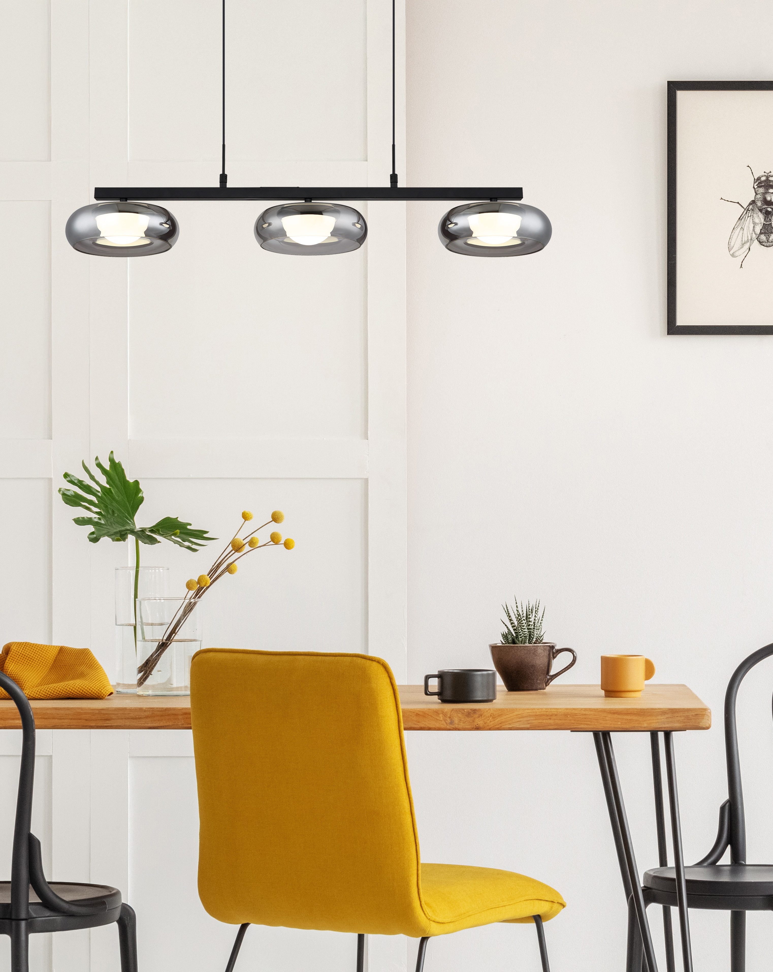 GLOBO LIGHTING Hängeleuchte CARLENE, LED fest integriert, LED Hängeleuchte für Esszimmer CCT dimmbar