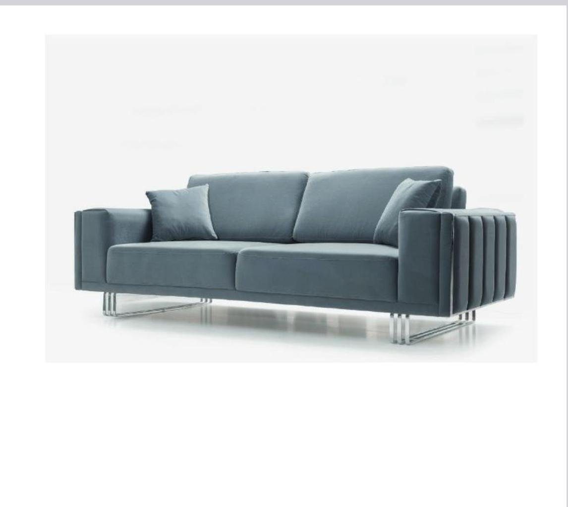 3 Farben in Sitzer 3-Sitzer Europa Sofa Wohnzimmer Design, Polster Sofas JVmoebel Made Teile, 1 blau Couch