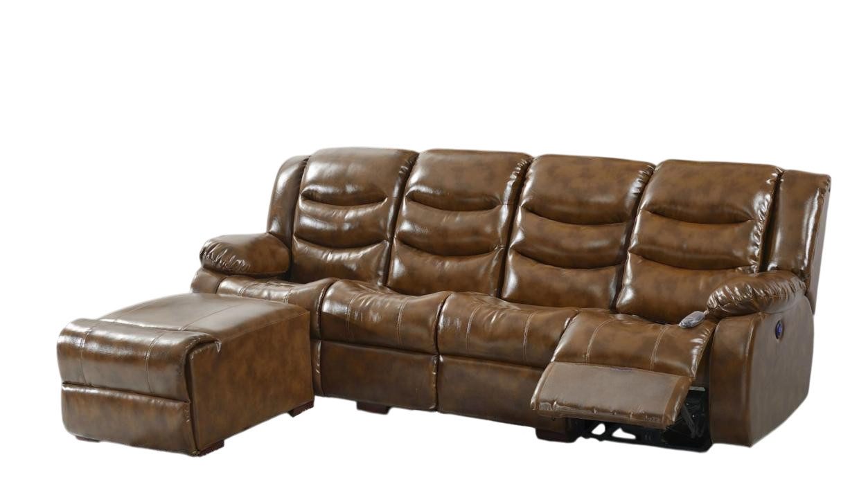 Xlmoebel Big-Sofa Elegantes Design-Sofa mit hochwertiger Verarbeitung und Pouf, 1 Teile, Hergestellt in Europa