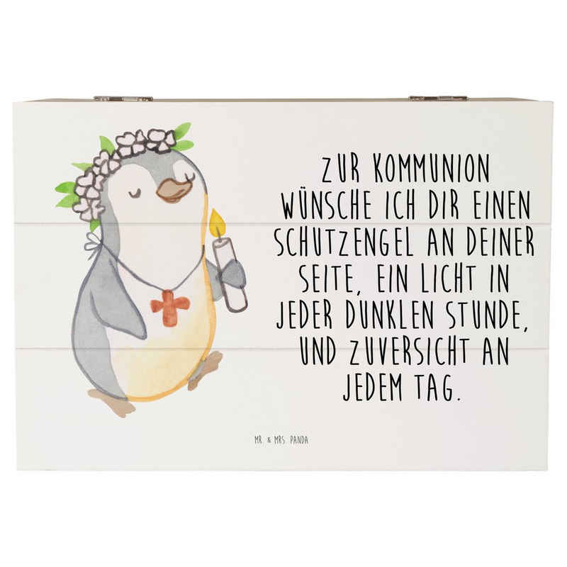 Mr. & Mrs. Panda Dekokiste 22 x 15 cm Pinguin Kommunion Mädchen - Weiß - Geschenk, Geschenkbox, (1 St), Stilvolles Design