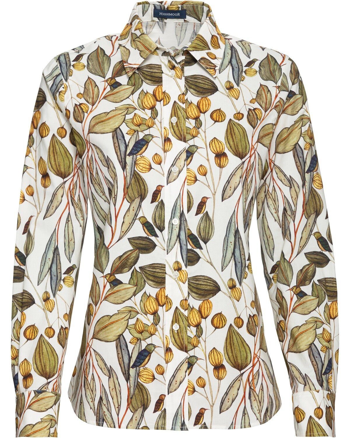 Highmoor Hemdbluse Bluse mit Naturdruck