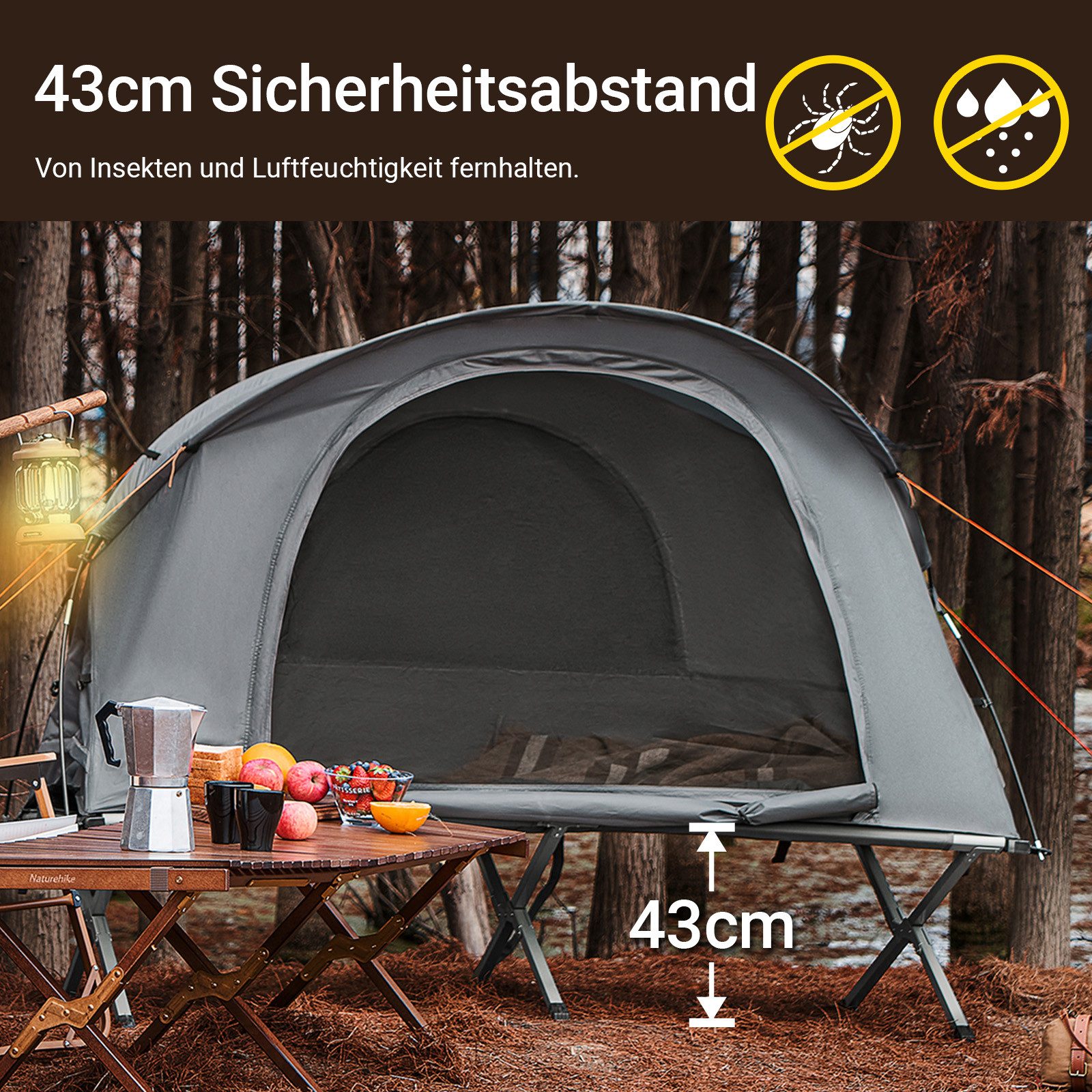 SoBuy Feldbett OGS60 Feldbett mit Zelt Wurfzelt Feldbett 4in1-Zelt mit Campingliege