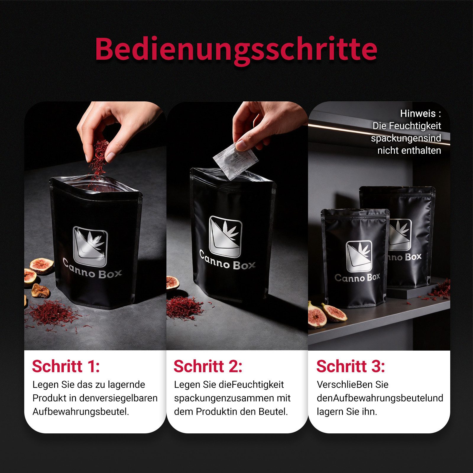 CannoBox Folienbeutel Druckverschlussbeutel Zip Bag Aufbewahrungssystem 10/50 Stück 140 µm, 5 verschiedene Größe, Stärke 140 mµ, Unsichtbar, Unsichtbar, Mylar