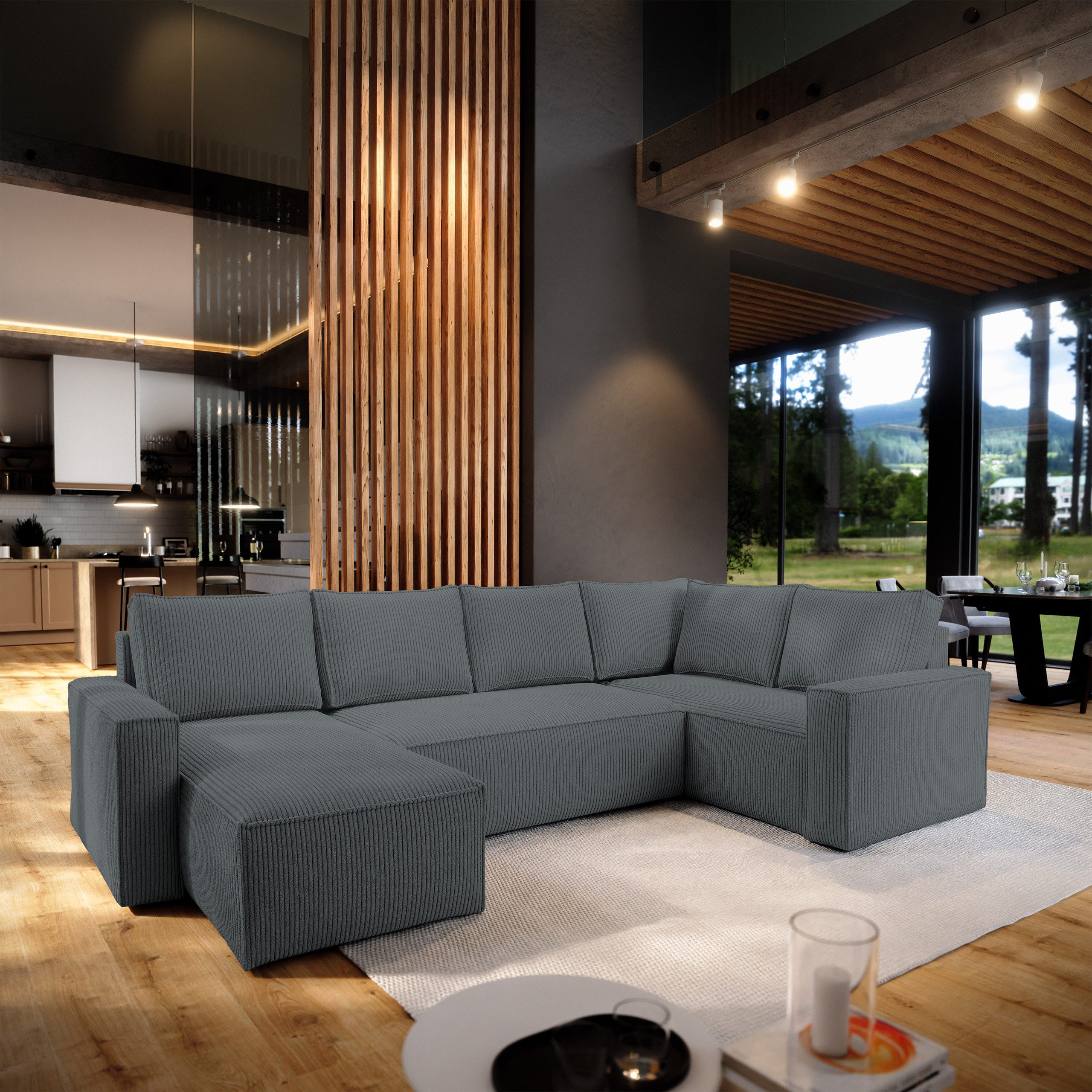 Masseno Ecksofa NORENA mit Schlaffunktion U-Form, günstig online kaufen