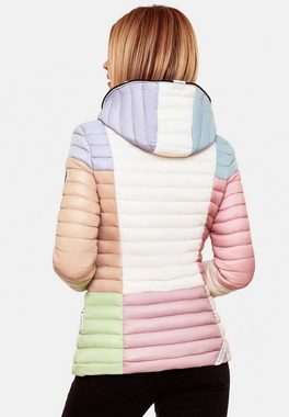 Navahoo Steppjacke Multikulti stylische Colorblocking Übergangsjacke m. Kapuze