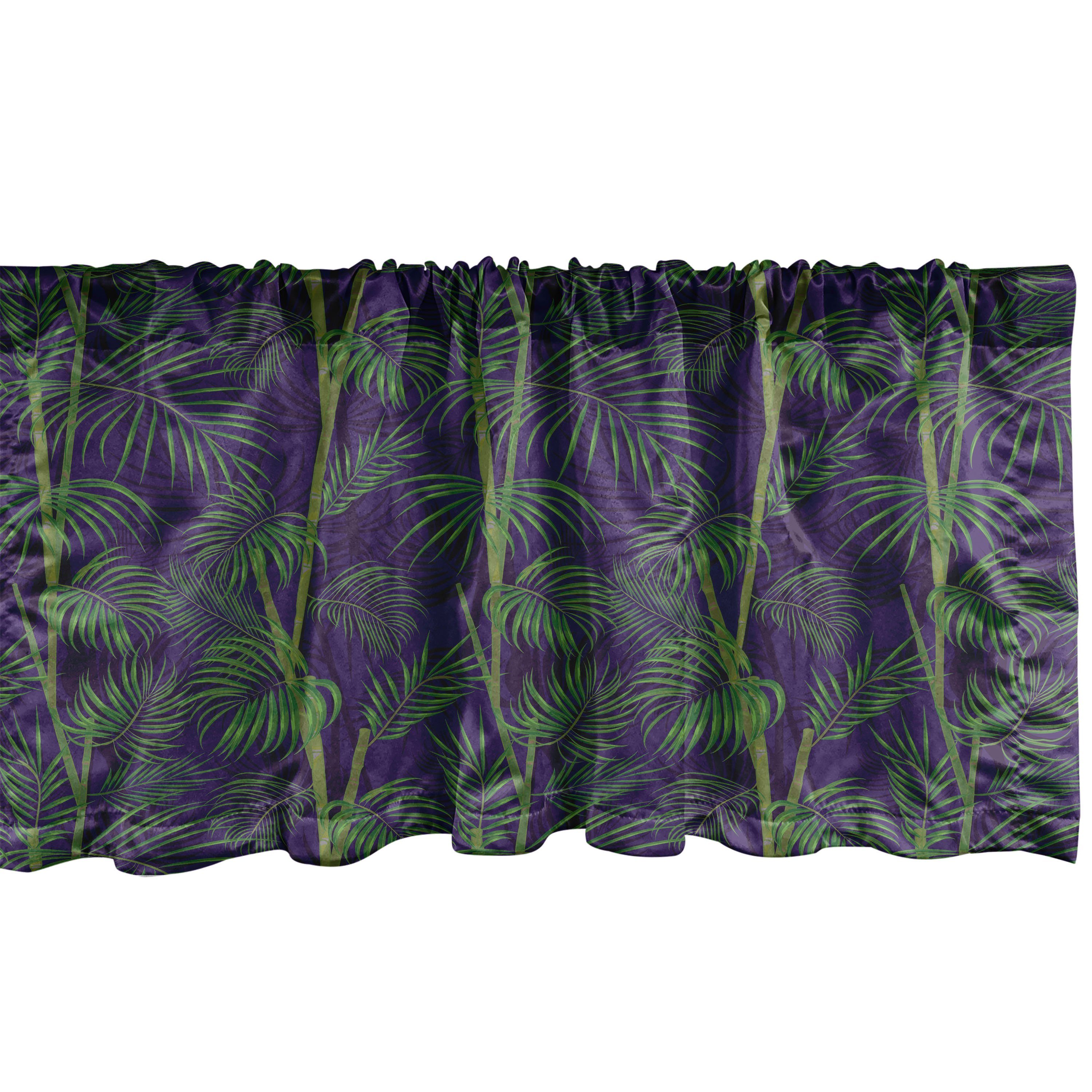 Dekor Scheibengardine hawaiisch für Stangentasche, Leaf Schlafzimmer mit Vorhang Küche Volant Palm Microfaser, Zweige Exotische Abakuhaus,