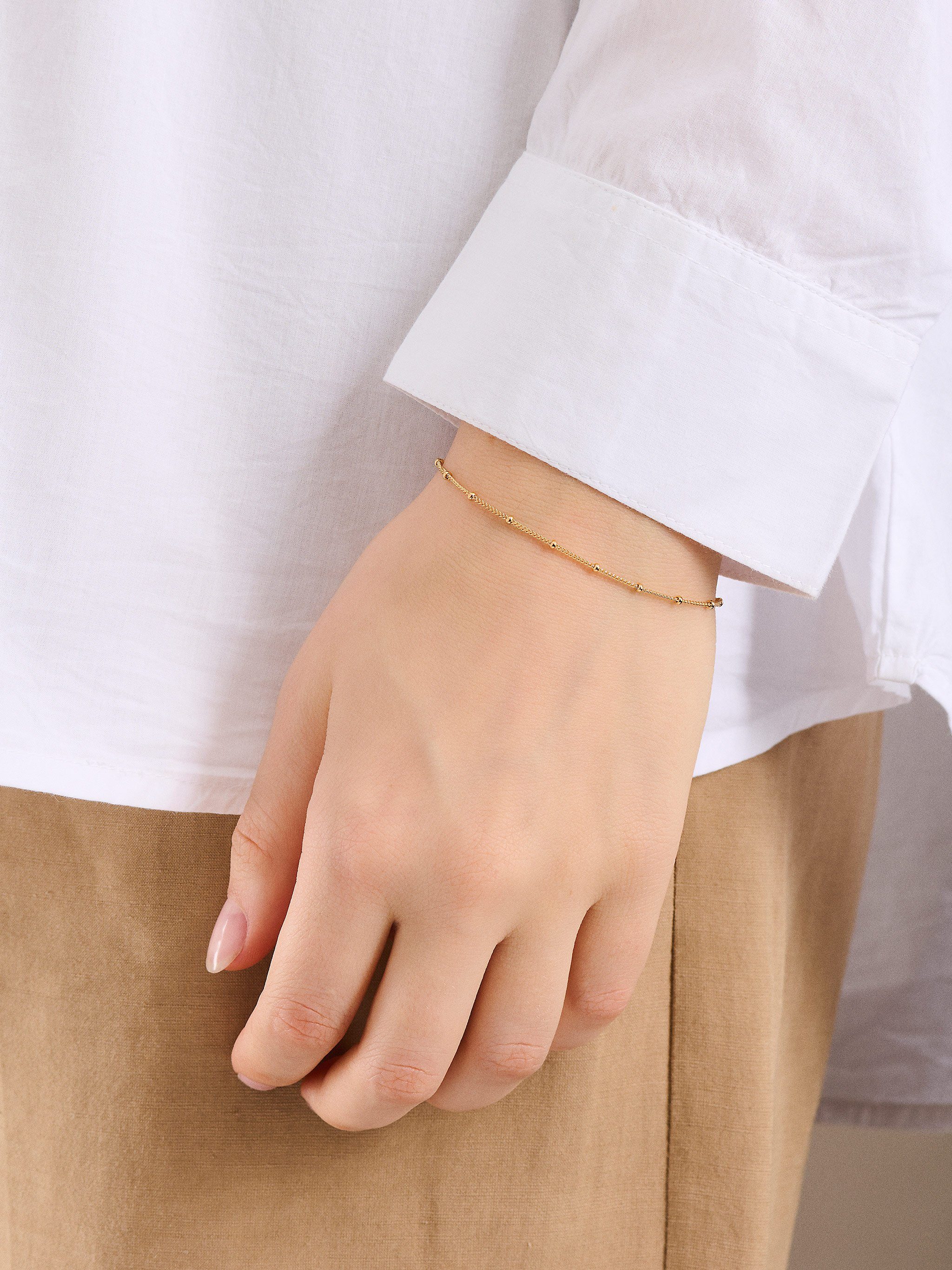 925, Armband Silber Solar vergoldet Gliederarmband Corydon Damen 18 18 cm, Pernille Karat