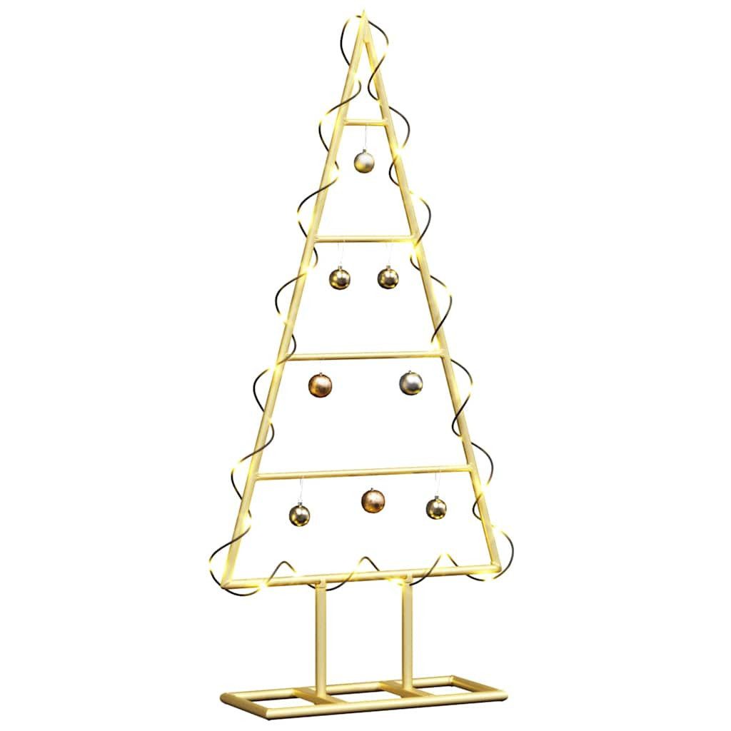 vidaXL Künstlicher Weihnachtsbaum Metall Weihnachtsbaum Gold 60 cm Pulverbeschichteter Stahl