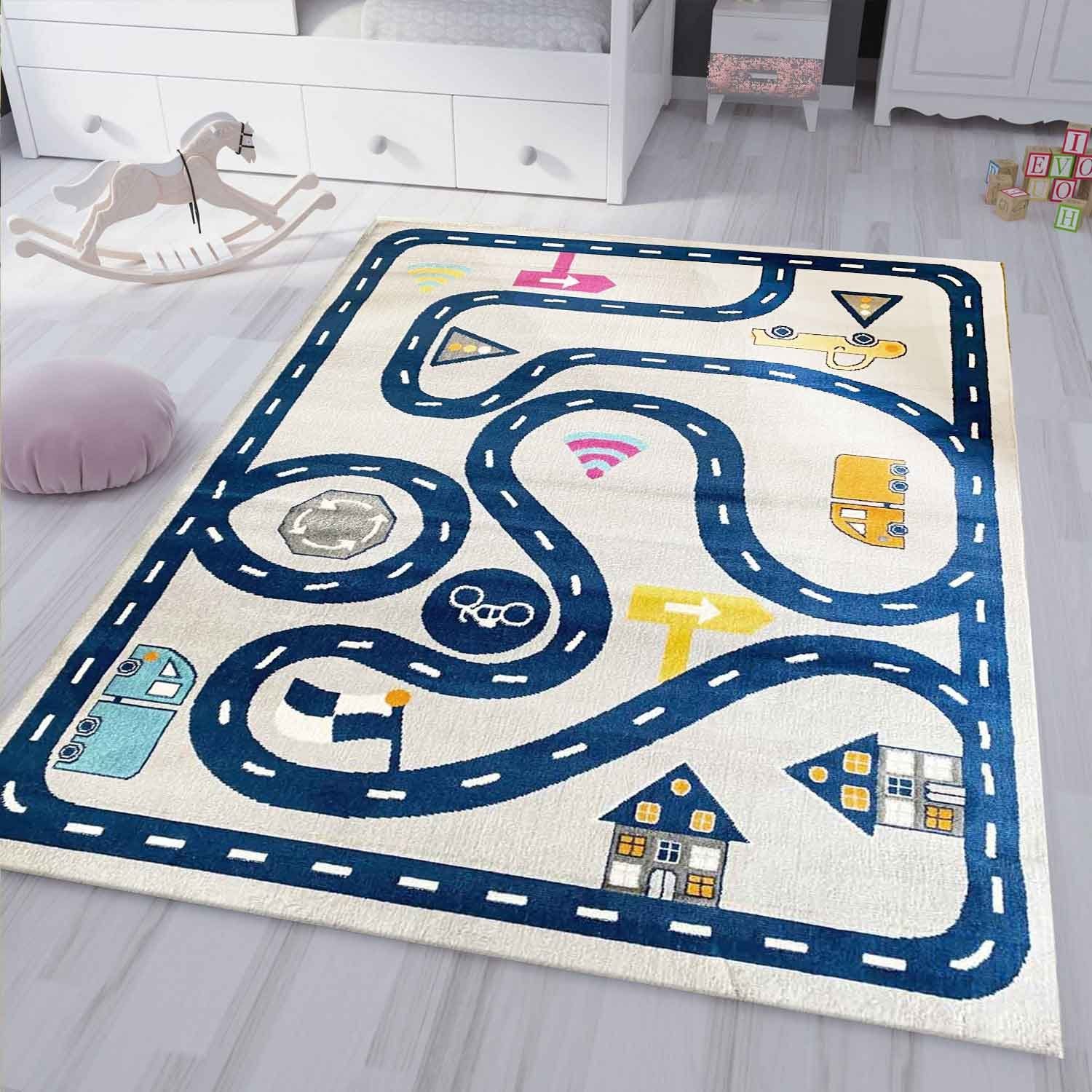 Vimoda Kinderteppich Auto Strasse muster, Rechteckig, günstig online kaufen
