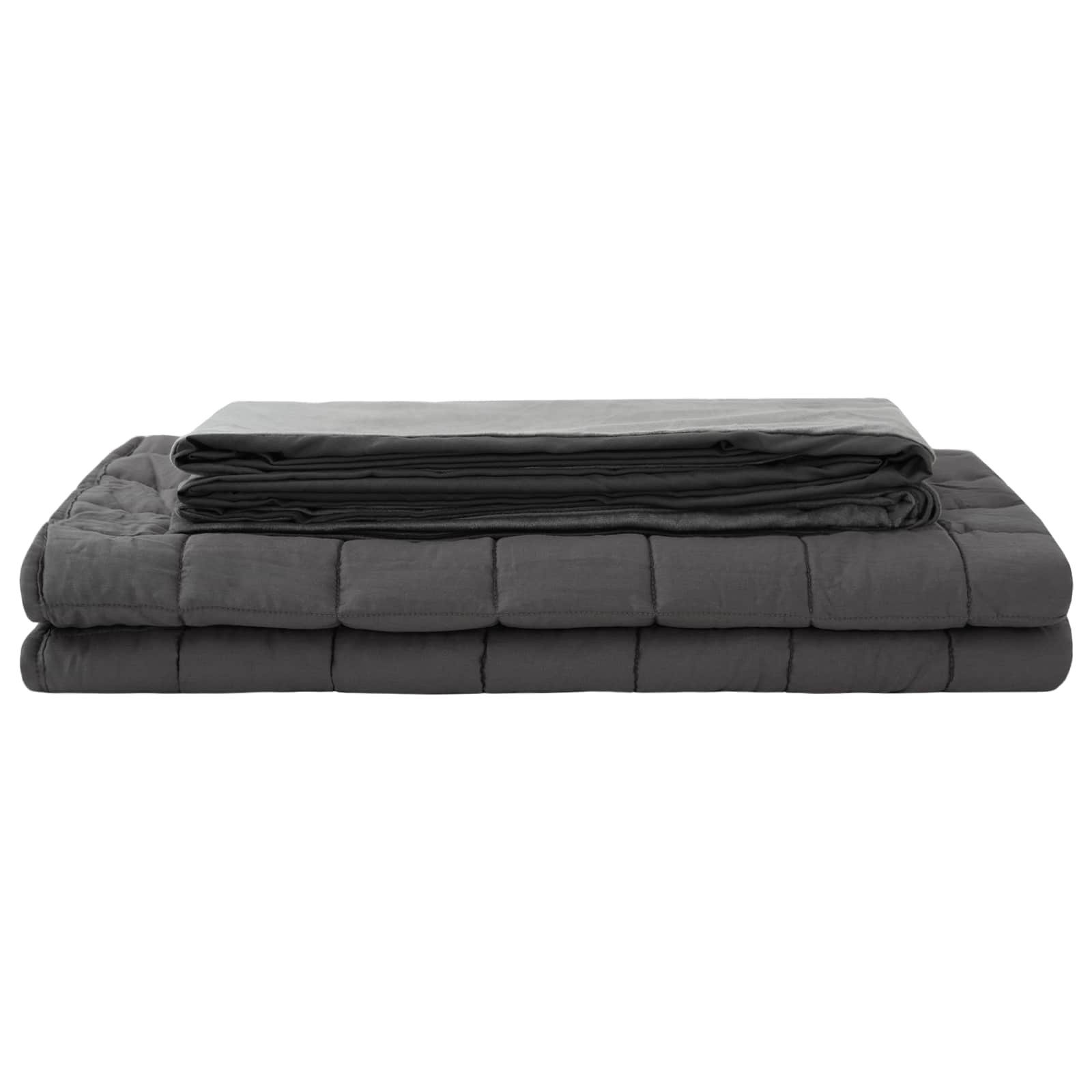 vidaXL Bettüberwurf Gewichtsdecke Anthrazit 155 x 220 cm 11 kg 100% Baumwolle 205T