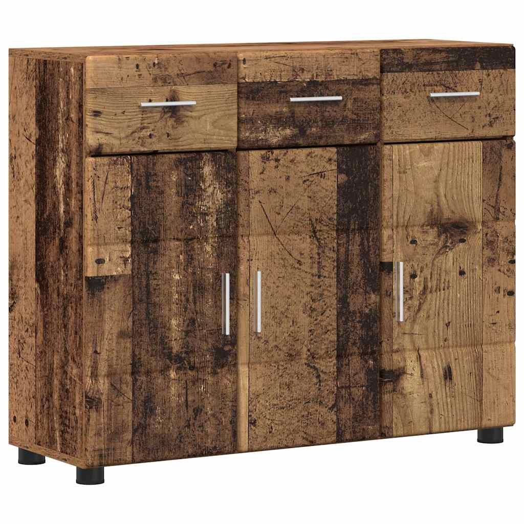 vidaXL Wohnzimmer-Set Sideboard mit Regal Altholz 88,5 x 30,5 x 73 cm Holzwerkstoff, (1-St)
