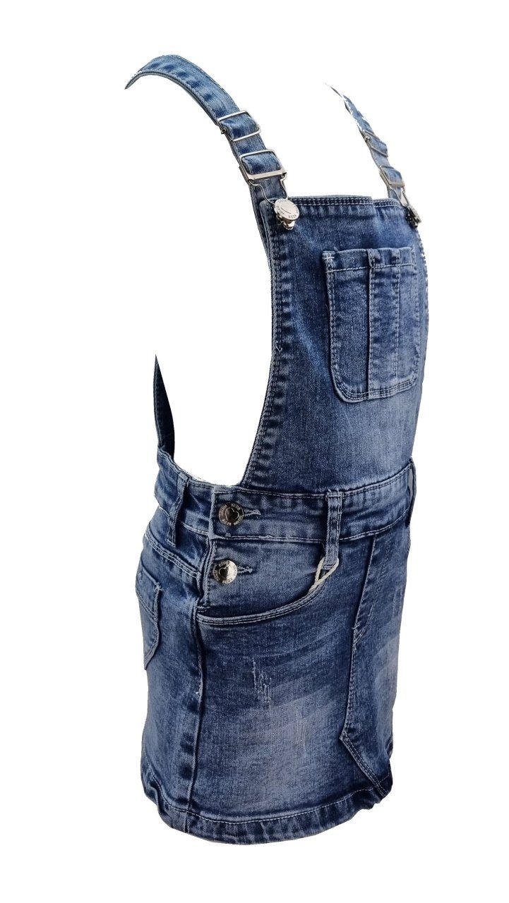 Girls Fashion Latzrock Mädchen Rock, Jeansrock, Stretch-Rock, M429e