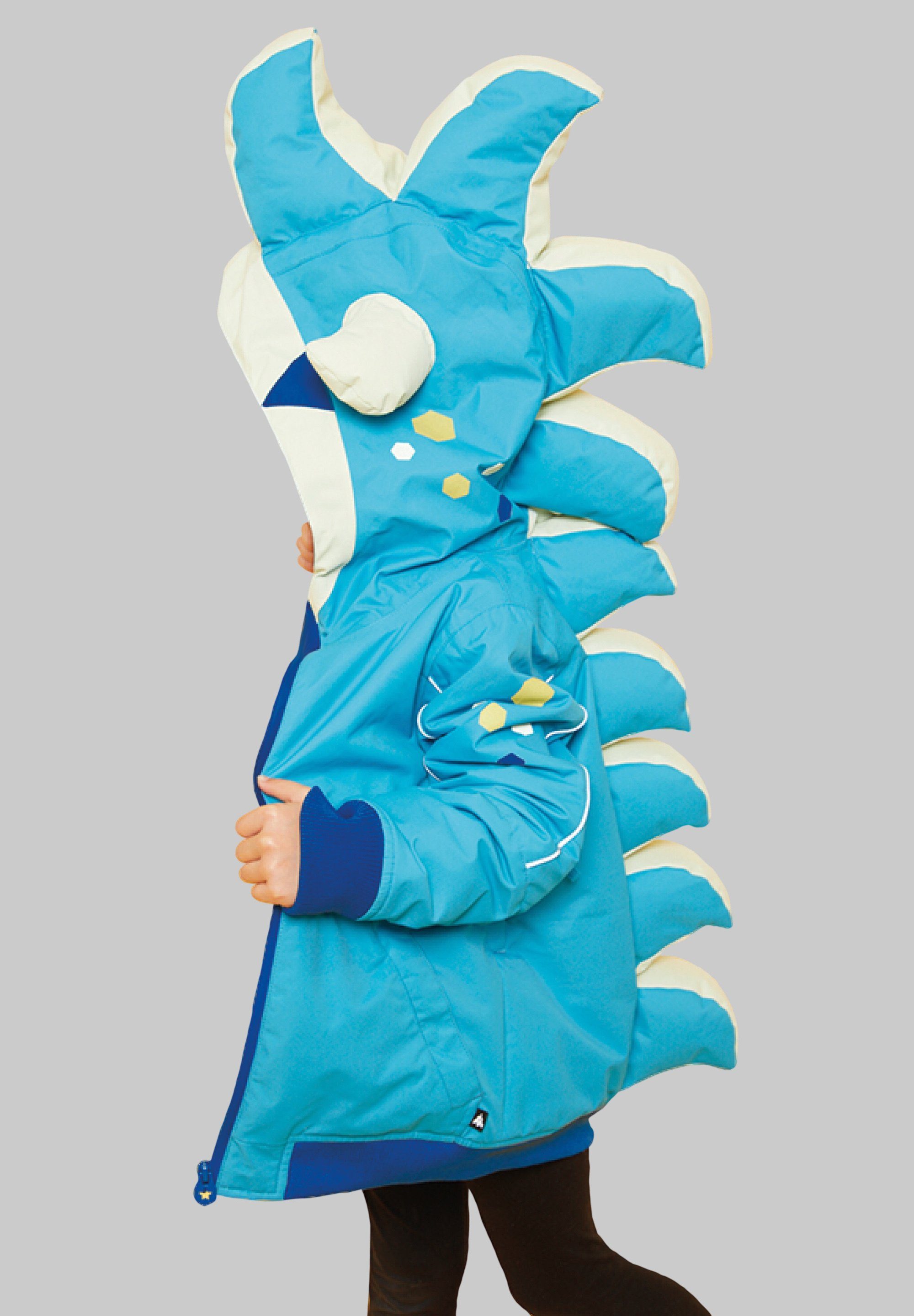 WeeDo Winterjacke Atmungsaktiv, helmkompatible wasserdicht, Kapuze Monster BLUE
