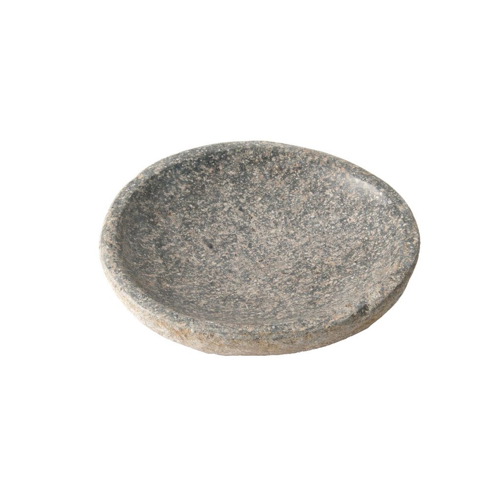 wohnfreuden Seifenschale Naturstein Schale aus Flussstein grau rund 10 cm, günstig online kaufen