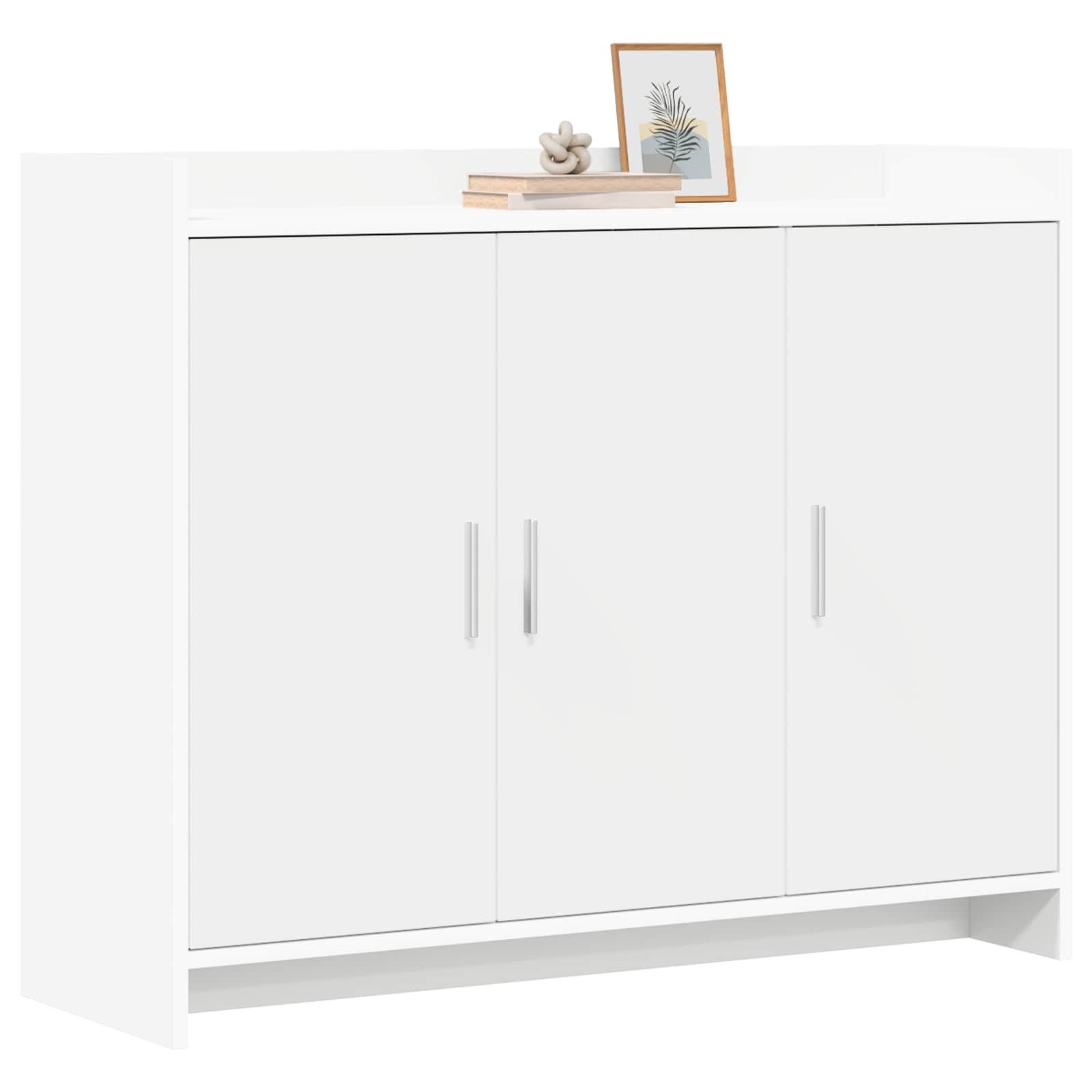 vidaXL Sideboard Sideboard Weiß 98,5 x 33 x 80 cm Holzwerkstoff (1 St)
