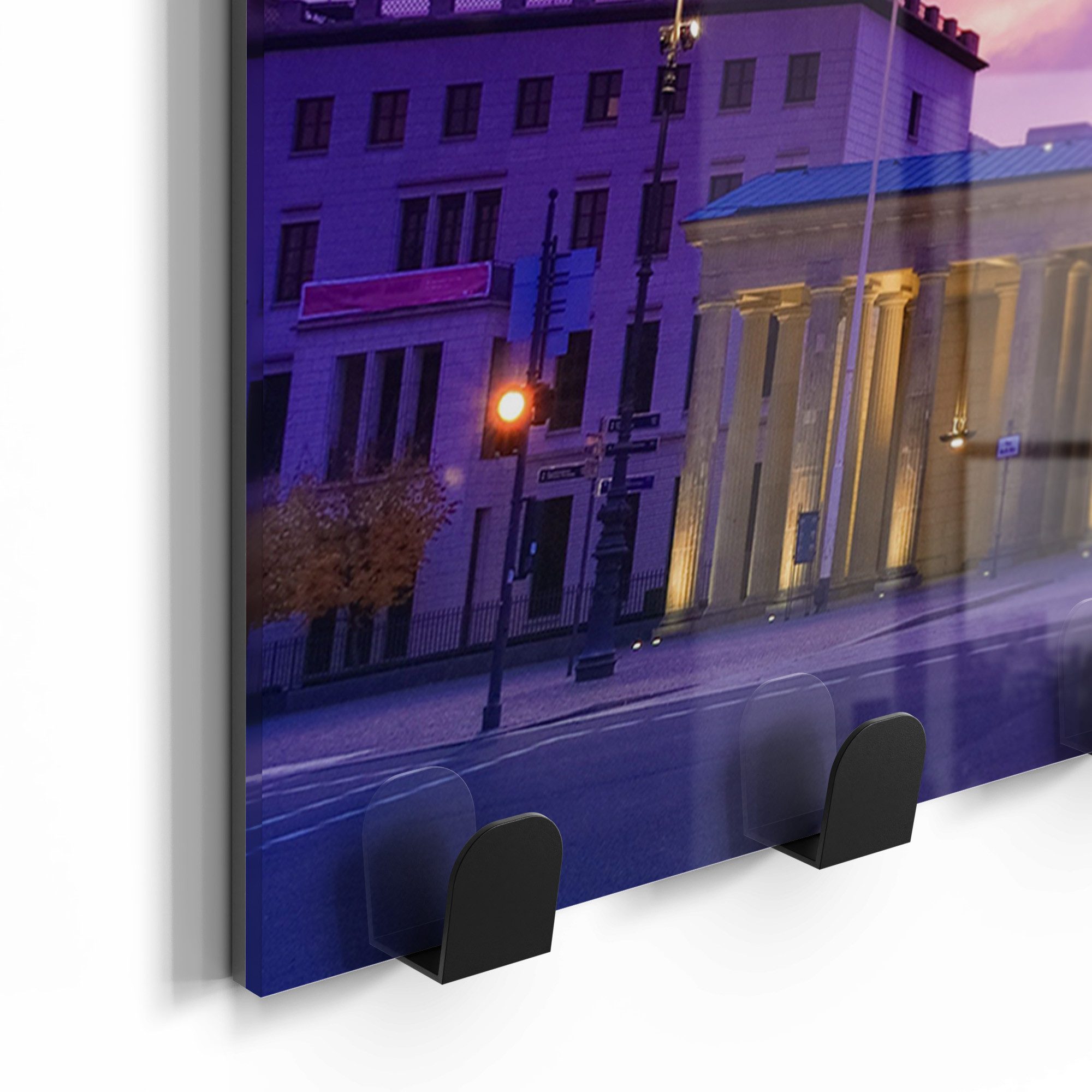 DEQORI Kleiderhaken 'Berliner Dämmerung', Glas Garderobe Paneel magnetisch beschreibbar