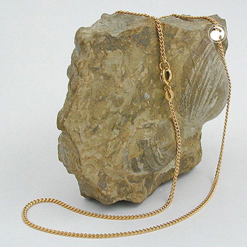 unbespielt Kette ohne Anhänger Halskette 1,6 mm Panzerkette vergoldet AMD Länge 60 cm kl. Schmuckbox, Modeschmuck für Damen und Herren