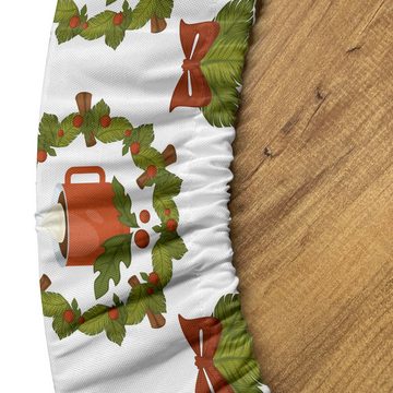 Abakuhaus Tischdecke Rundum-elastische Stofftischdecke, Weihnachten Kaffeemuster Kiefern Kunst
