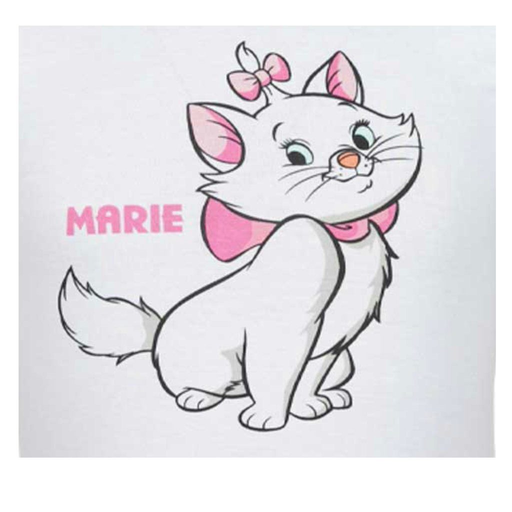 100% 92 T-Shirt Mädchen Katze Kinder Disney die Gr. Marie bis Weiß 128, Print-Shirt Aristocats Baumwolle