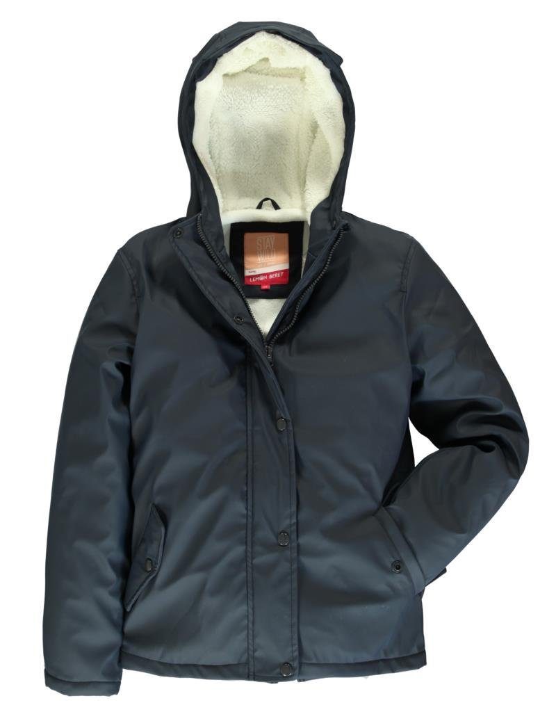 LEMON BERET Regenjacke Lemon Beret Mädchen Jacke mit weichem Teddyfutter mit Kapuze