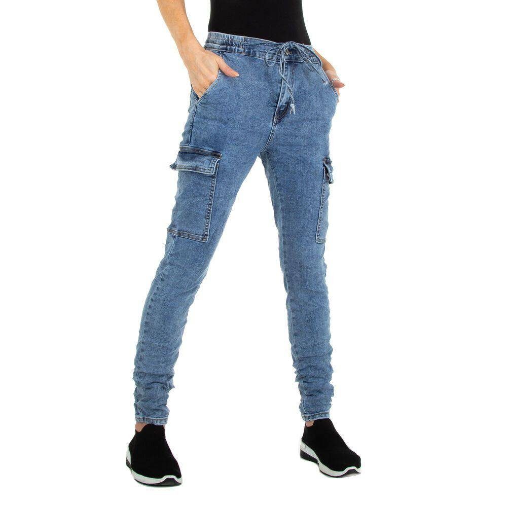 Ital-Design Blau Fit Relax-fit-Jeans Freizeit Relaxed Damen Jeansstoff in Stretch Jeans