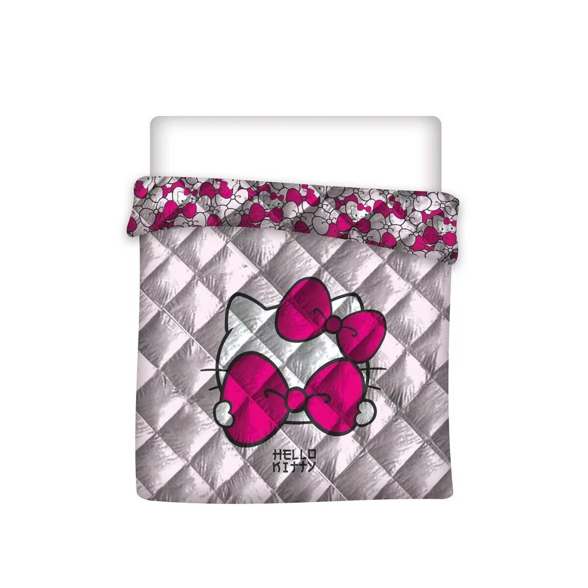 Wohndecke Hello Kitty Pink Bow gestepptes überwurf, Bettdecke, Hello Kitty, Geschenkidee für Mädchen und Jungen