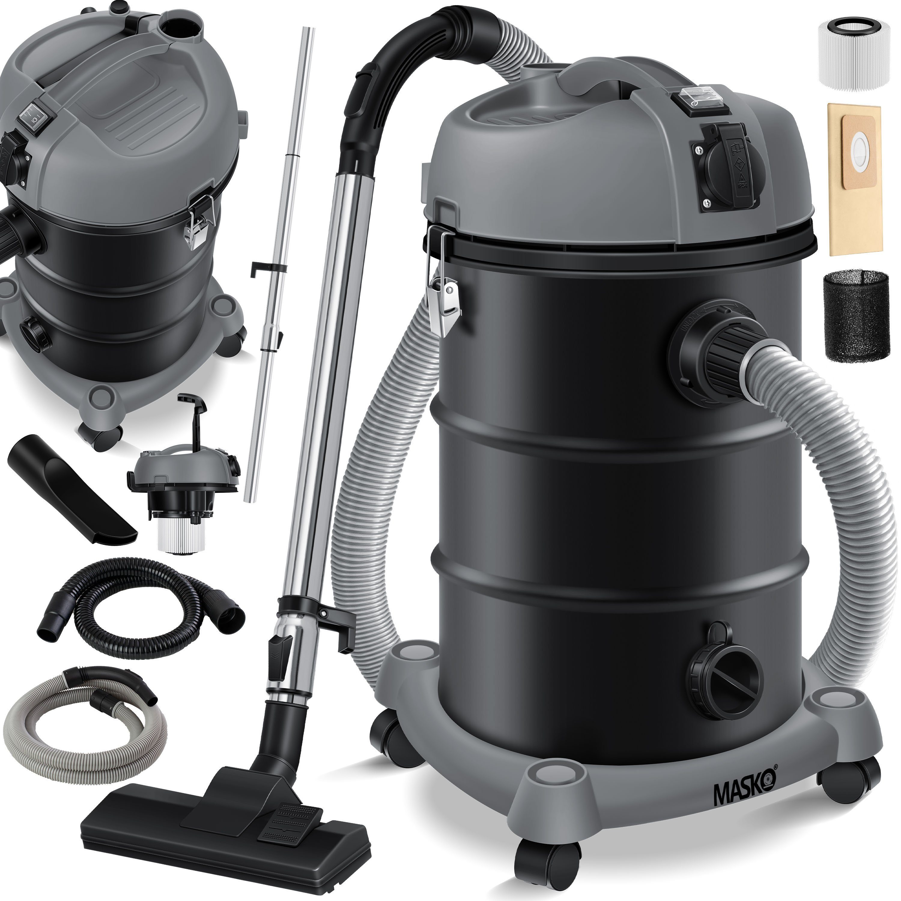 MASKO Industriesauger, 2300 W, 6IN1 Industriestaubsauger Staubsauger Nass Trocken Sauger