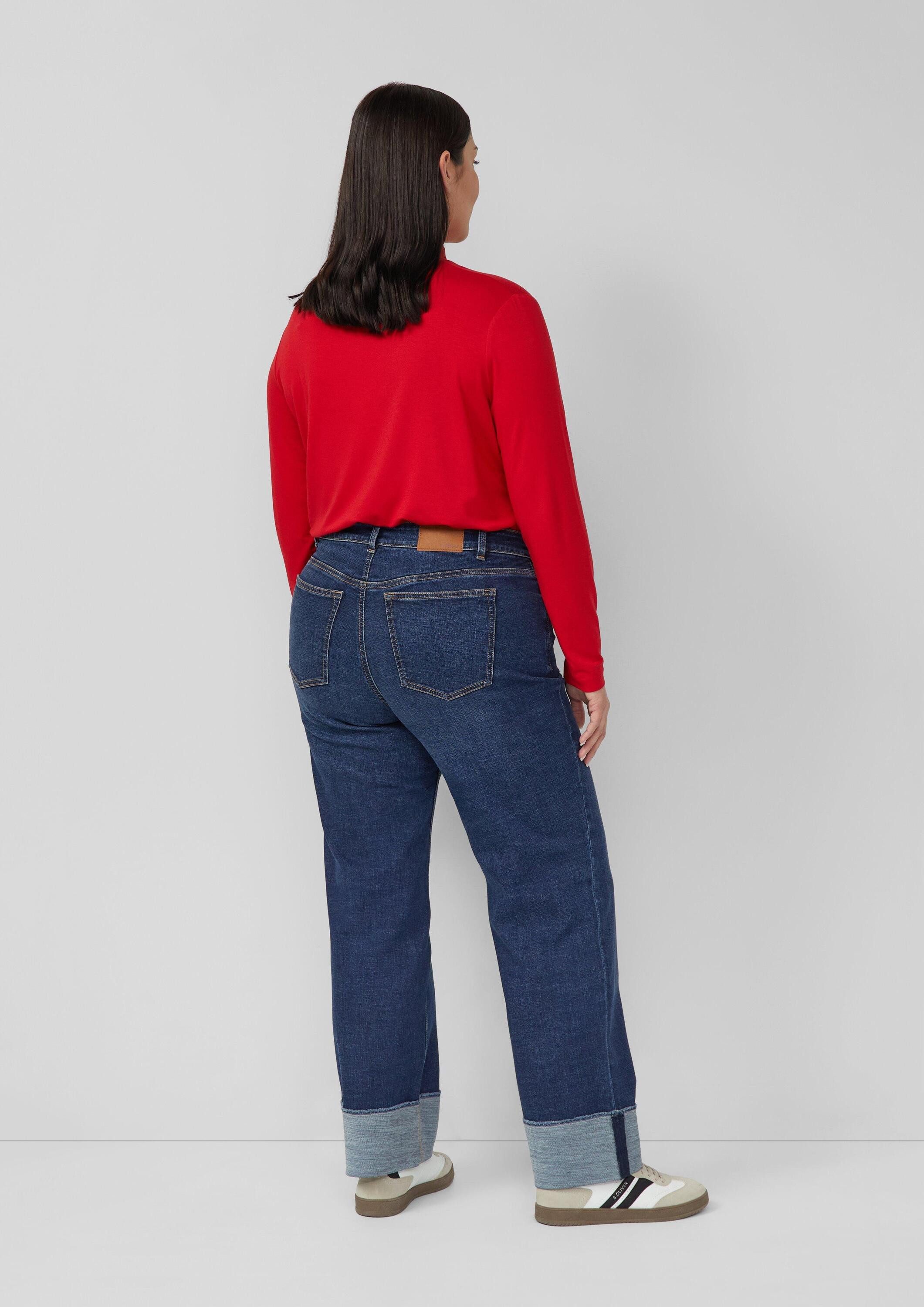 s.Oliver Regular-fit-Jeans Jeans-Hose Jeans / Straight Fit / Mid Rise / Straight Leg / Aufschlag