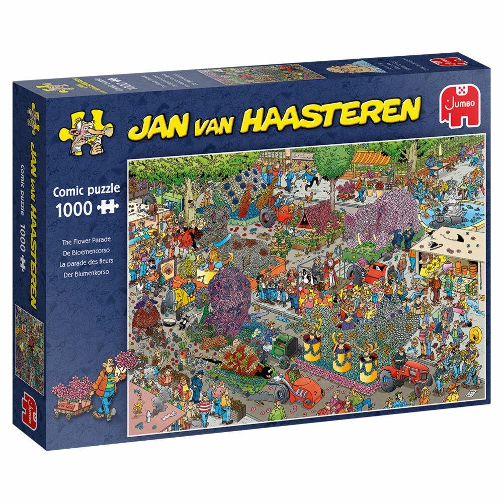 Jumbo Spiele Puzzle Jan van Haasteren - Blumenparade 1000 Teile, 1000 Puzzleteile