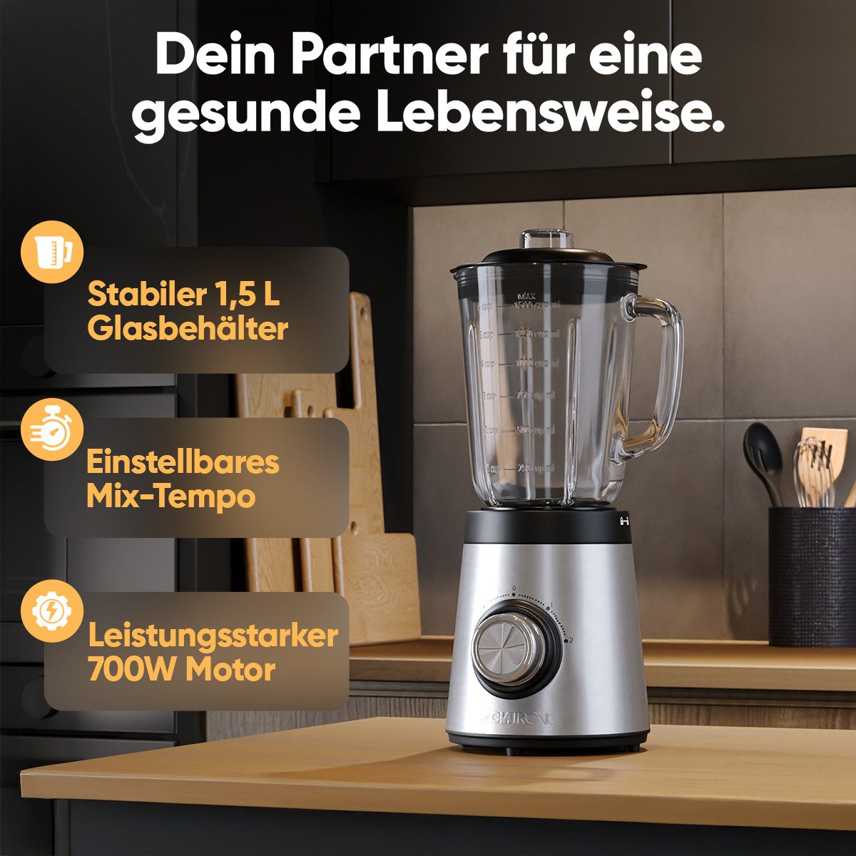 CLATRONIC Standmixer UM 3829, Standmixer 700W, Mixer