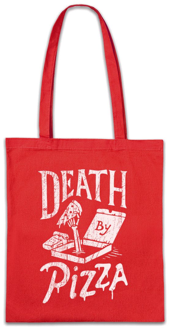 Beuteltasche Death By Pizza Stofftasche Italia Pizzabäcker Pizzeria Symbol