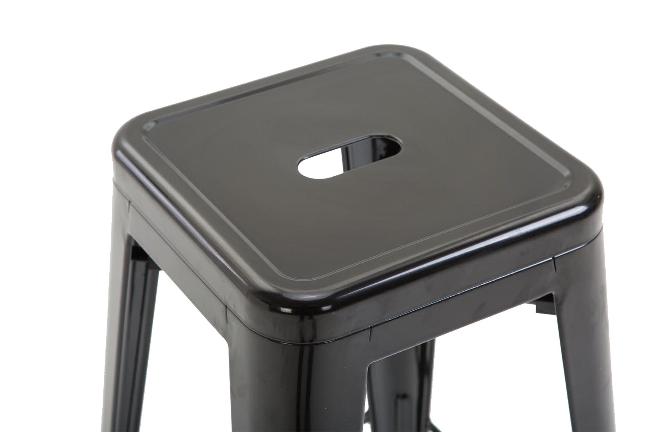 angenehmer für Gestell Schwarz V2 Joshua - Schwarz & Sitzfläche: Barhocker Metall Metall (mit TPFLiving Fußstütze Küche), Theke Hocker -