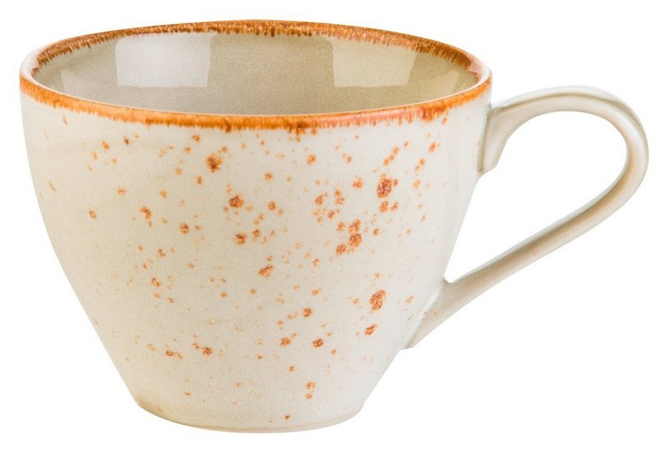CreaTable Tasse Kaffeetasse NATURE COLLECTION, Beige, Ø 9 cm, Steinzeug