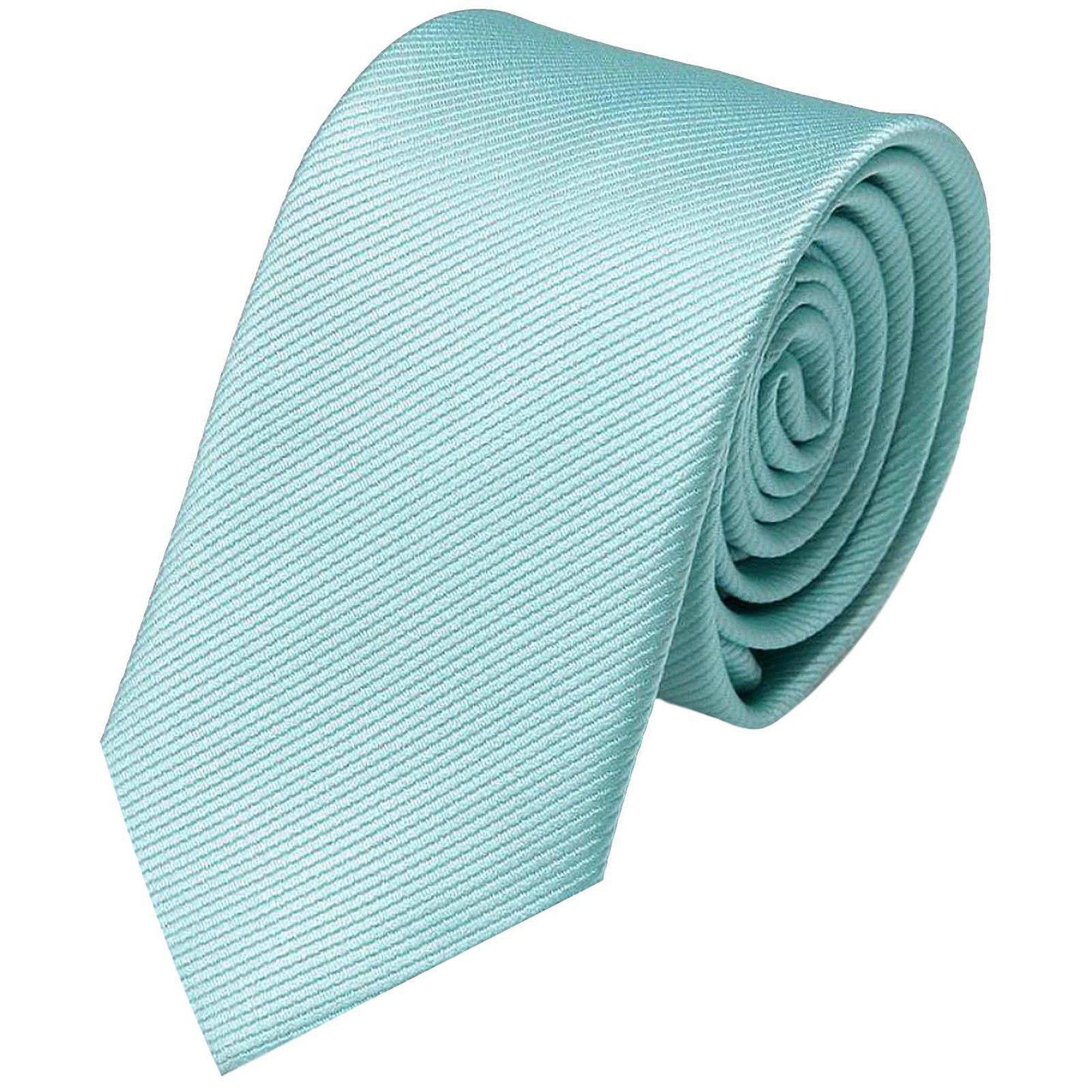 GASSANI Krawatte Schmale Männer Slim-Fit Gestreifte Uni Rips Rippen Herren-Krawatte (1-St., Businesskrawatte, Feine Streifen) Männer-Schlips, Seide-Touch, moderne 6cm oder 8cm Ripskrawatte