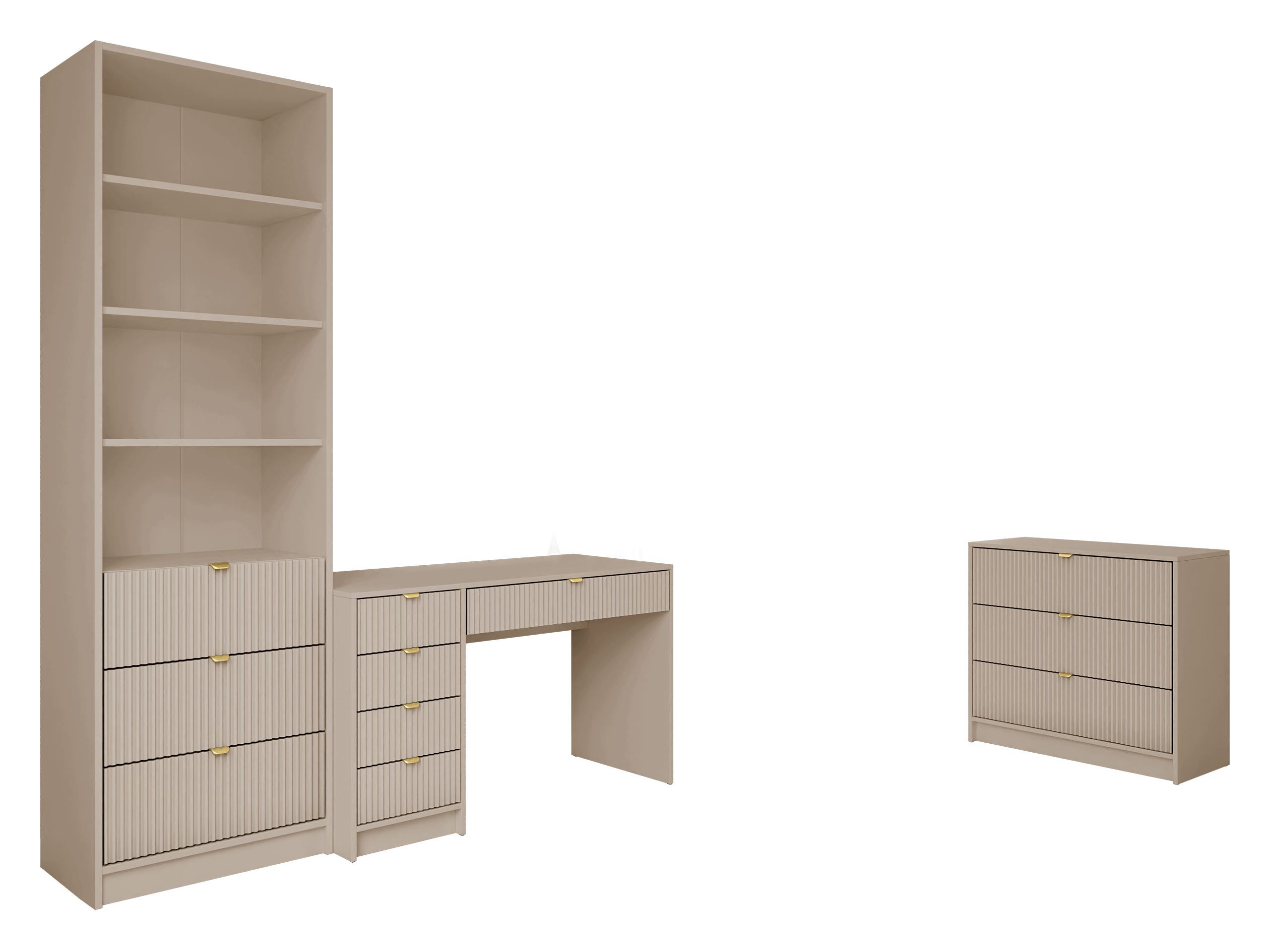 MIRJAN24 Wohnzimmer-Set Tireno V, (3er-Set, Kommode, Schreibtisch, Regal), günstig online kaufen