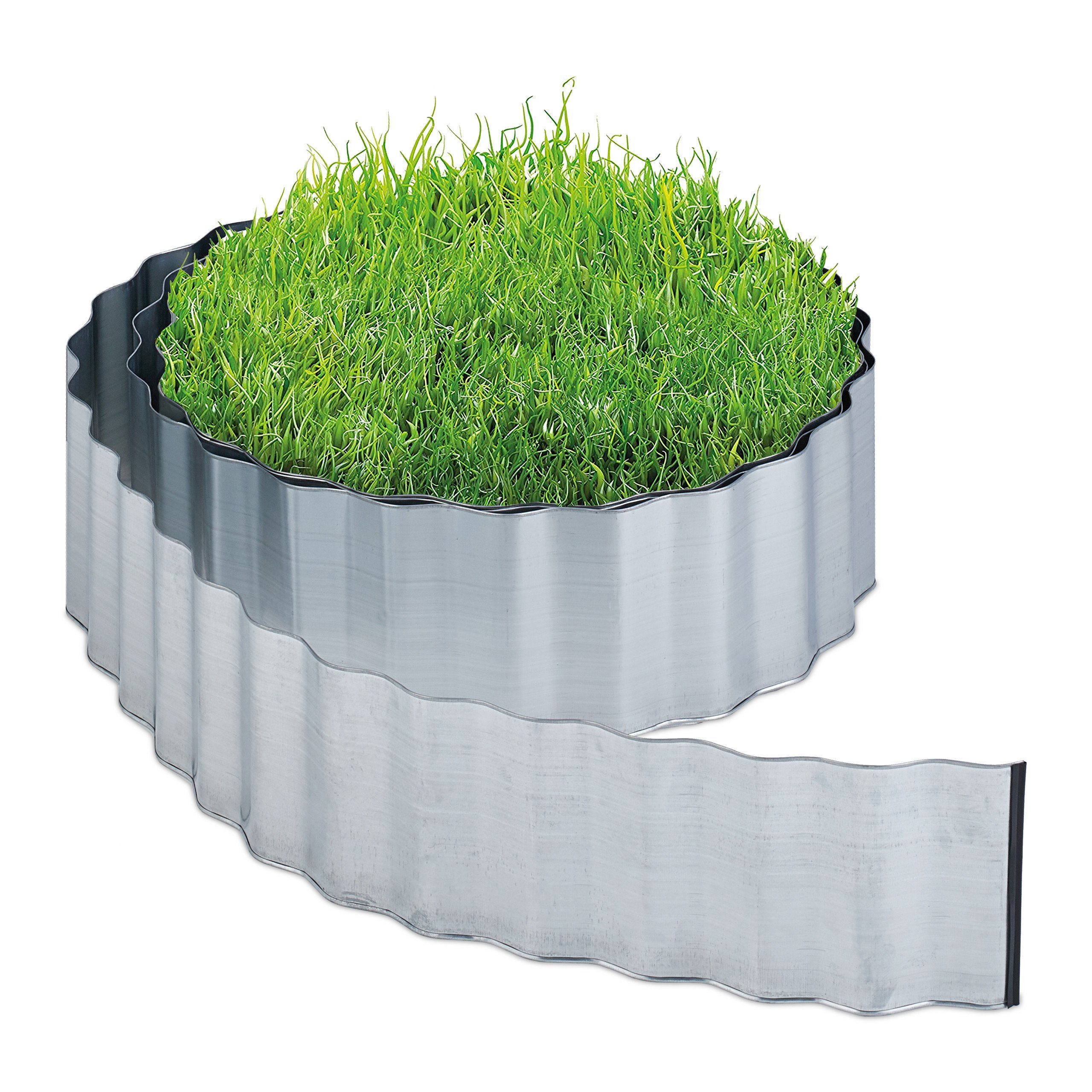 relaxdays Rasenkante Rasenkante 6m aus Metall