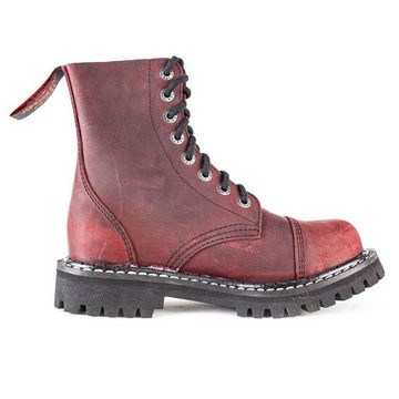 ANGRY ITCH Angry Itch 08-Loch Leder Stiefel Vintage Bordeaux Größe 46 Schnürstiefel aus echtem Leder, mit Stahlkappe