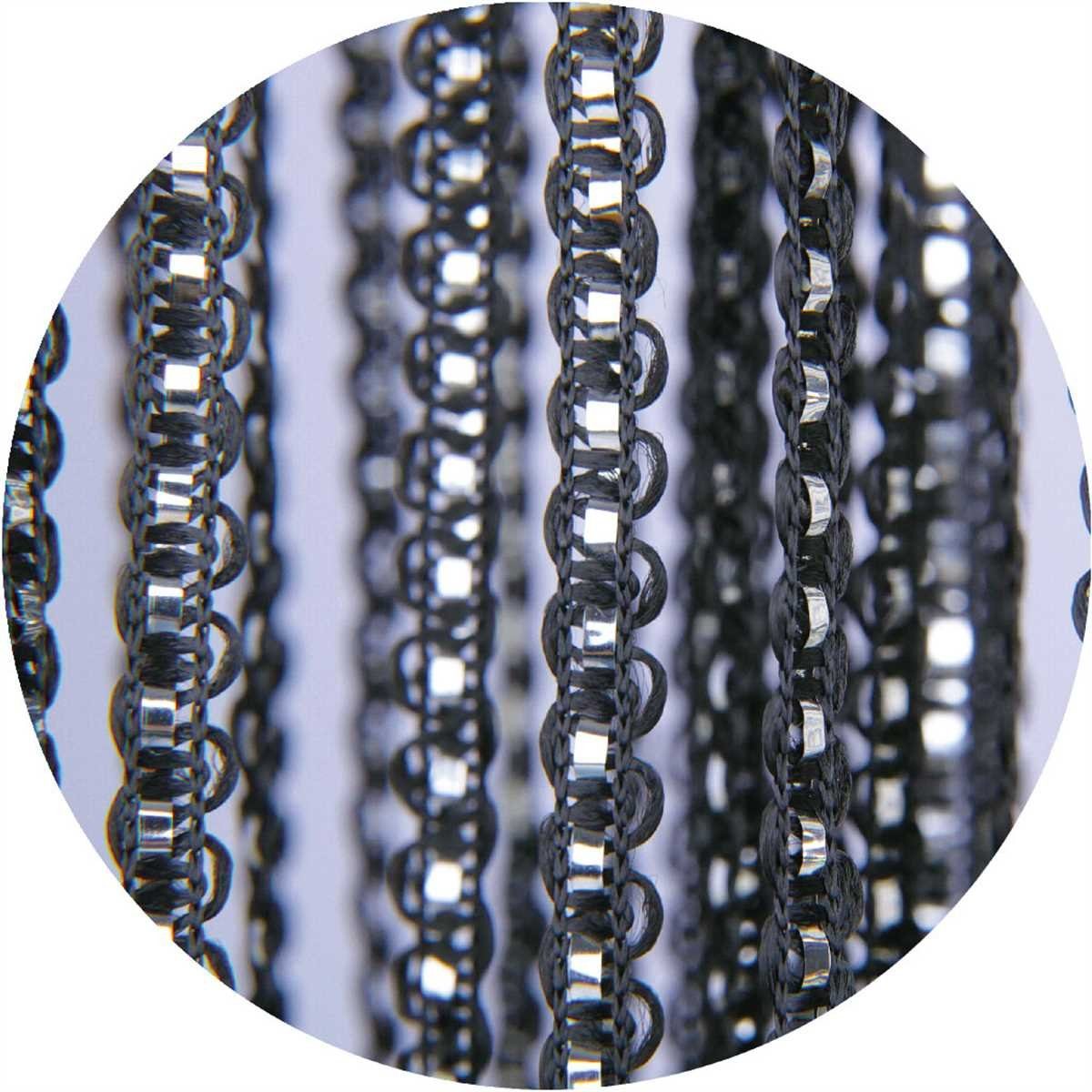(1 Stangendurchzug Fadengardine und transparent, Arsvita, Schwarz (BxL) Metallic-Streifen St), Kräuselband 140cm Vorhang, mit x250cm