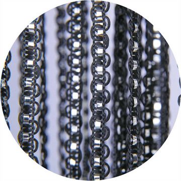 Vorhang, Arsvita, Kräuselband (1 St), transparent, Fadengardine mit Stangendurchzug und Metallic-Streifen 140cm x250cm (BxL)
