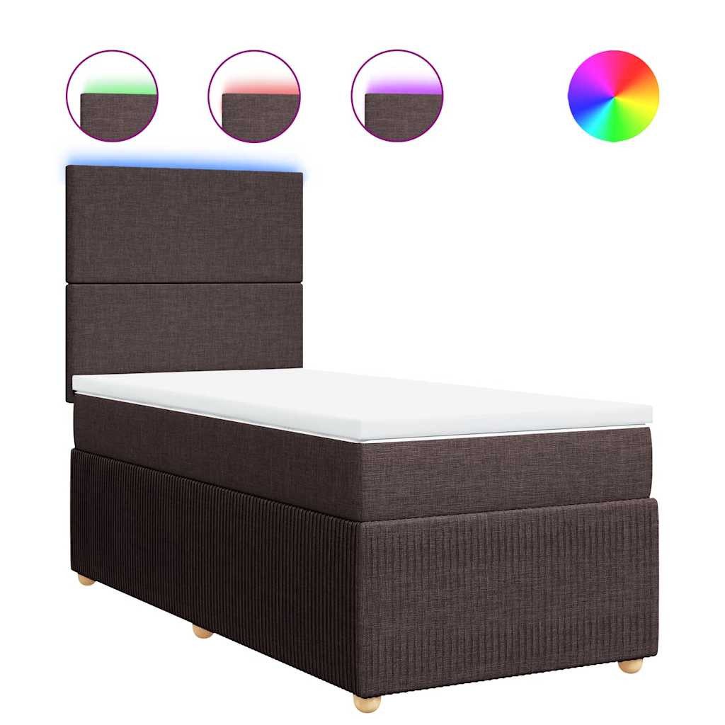 vidaXL Bett Boxspringbett mit Matratze Dunkelbraun günstig online kaufen