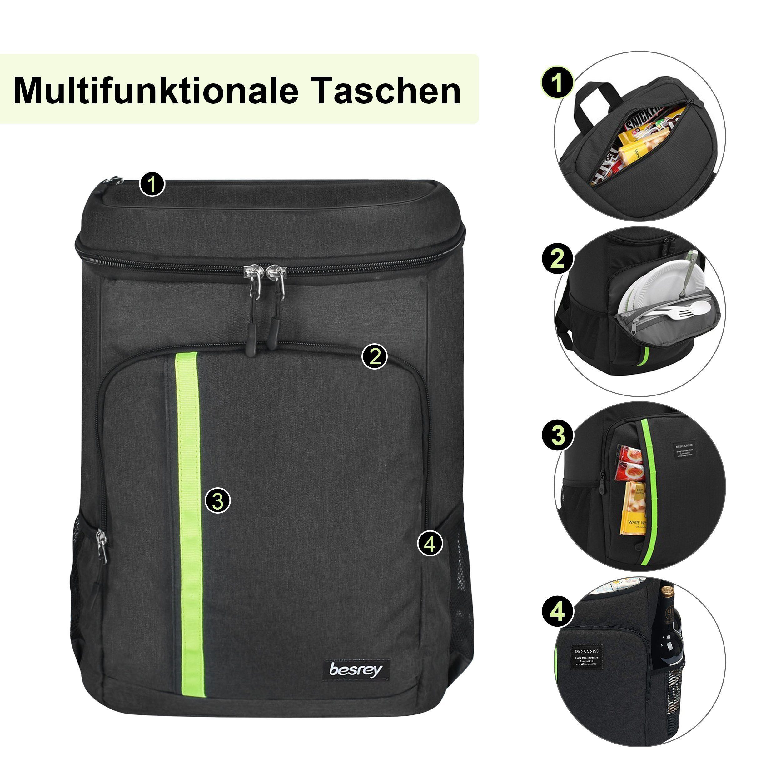 besrey Picknickkorb 30L Kühlrucksack Kühltasche Picknickrucksack – Bild 4 von 5
