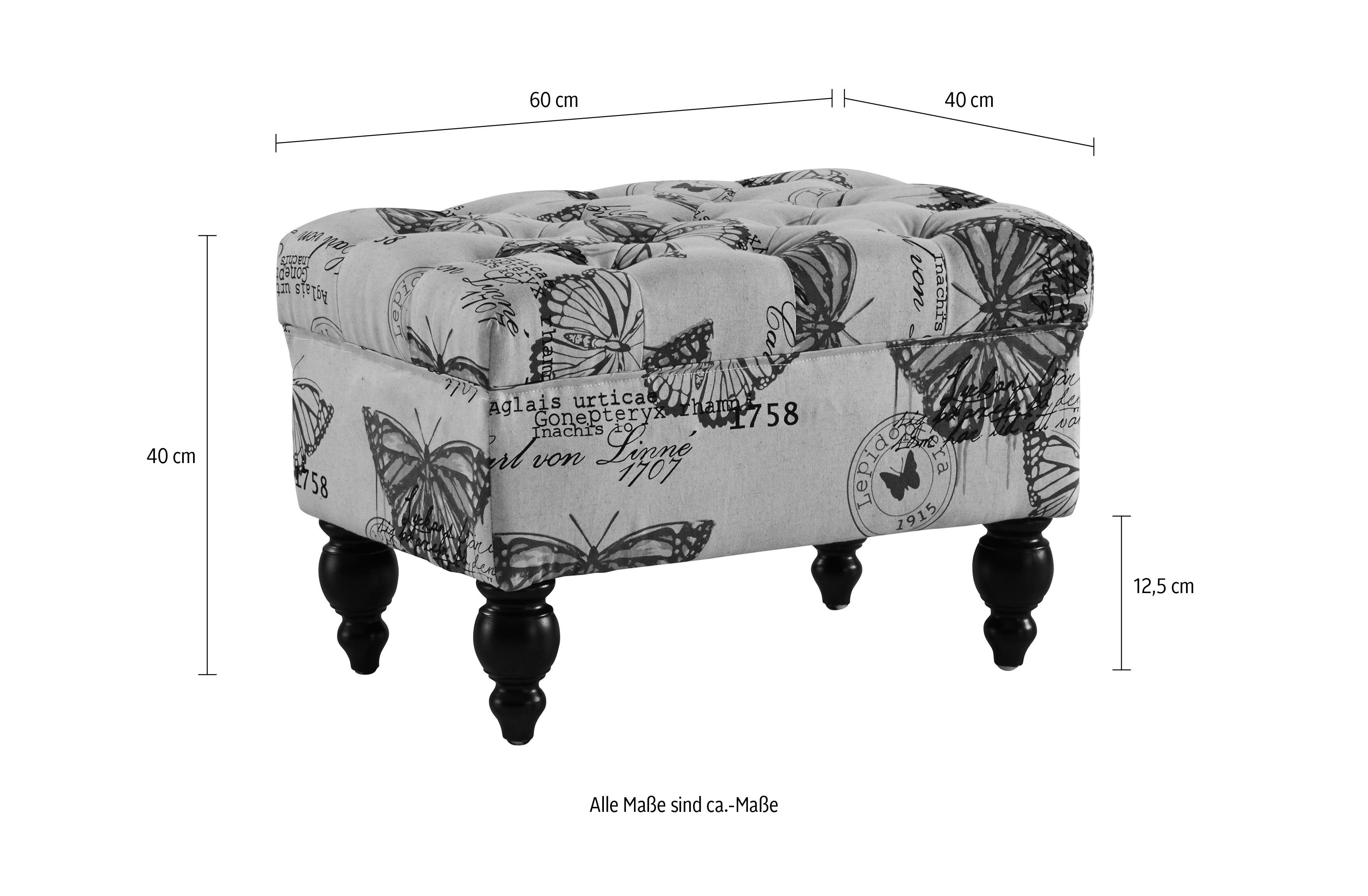 Hocker BAROCK in der Farbe Schmetterling - nur 99,99€