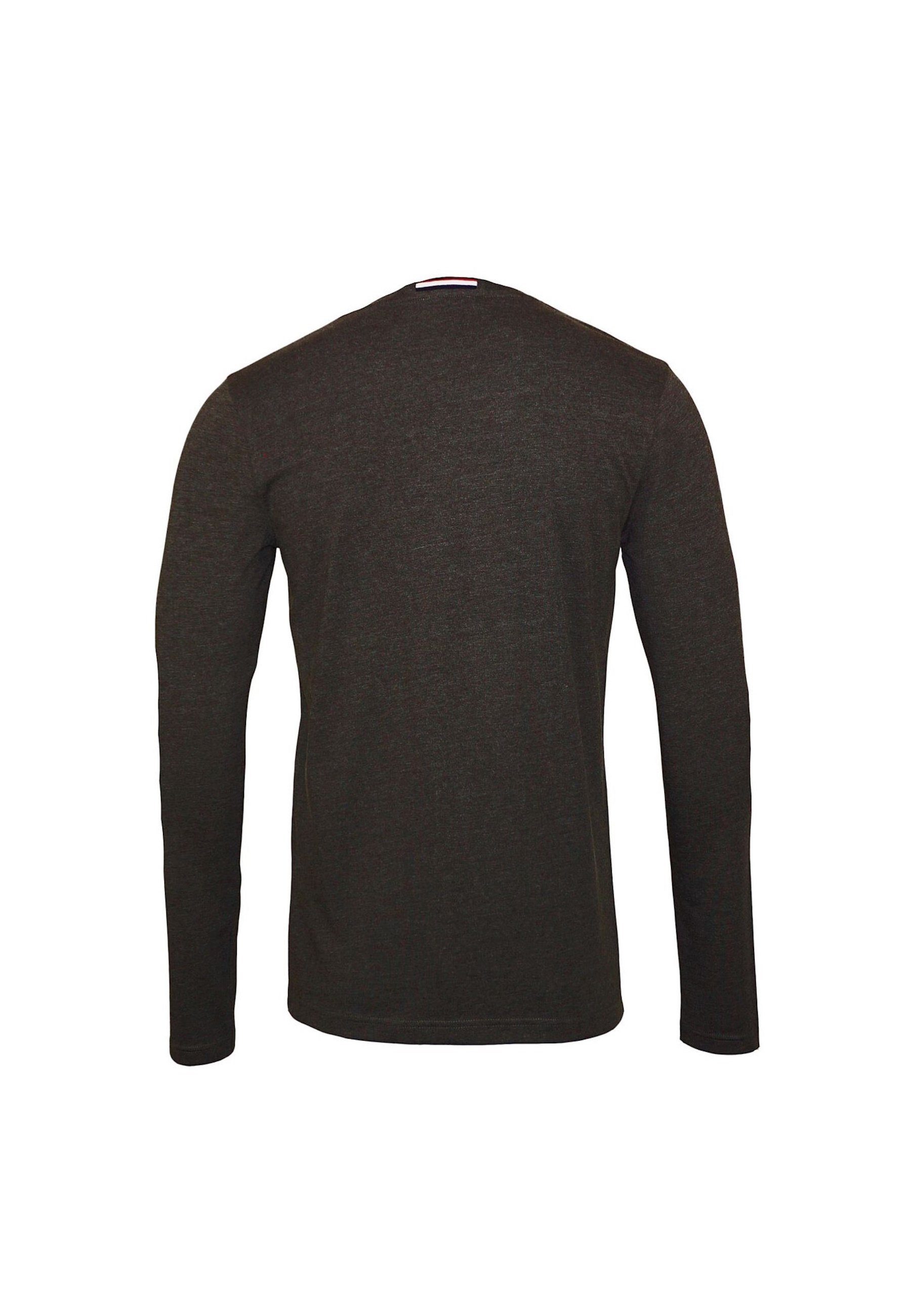 Longsleeve anthrazit Rundhalsausschnitt Langarmshirt Longsleeve mit Assn Polo U.S.