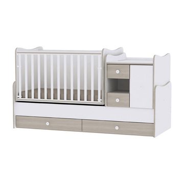 Lorelli Komplettbett Baby- und Kinderbett Mini Max, 3 in 1, umbaubar, für 2 Kinder gleichzeitig