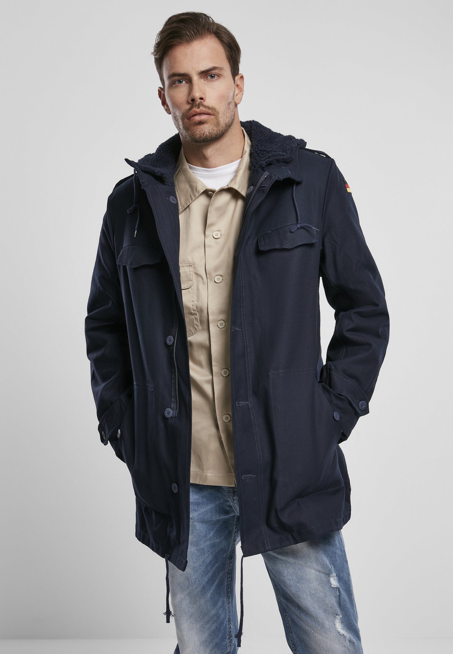 Herren navy Parka BW (1-St) Outdoorjacke Brandit Flag