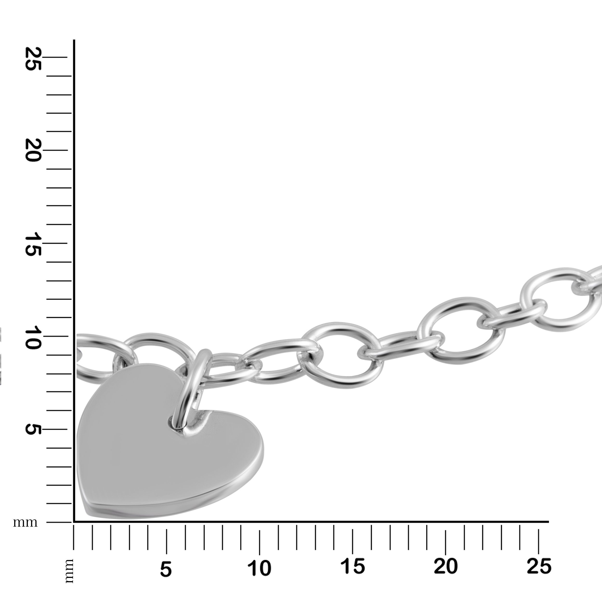 Vivance Armband 925 Silber rhodiniert mit Herz Motiv