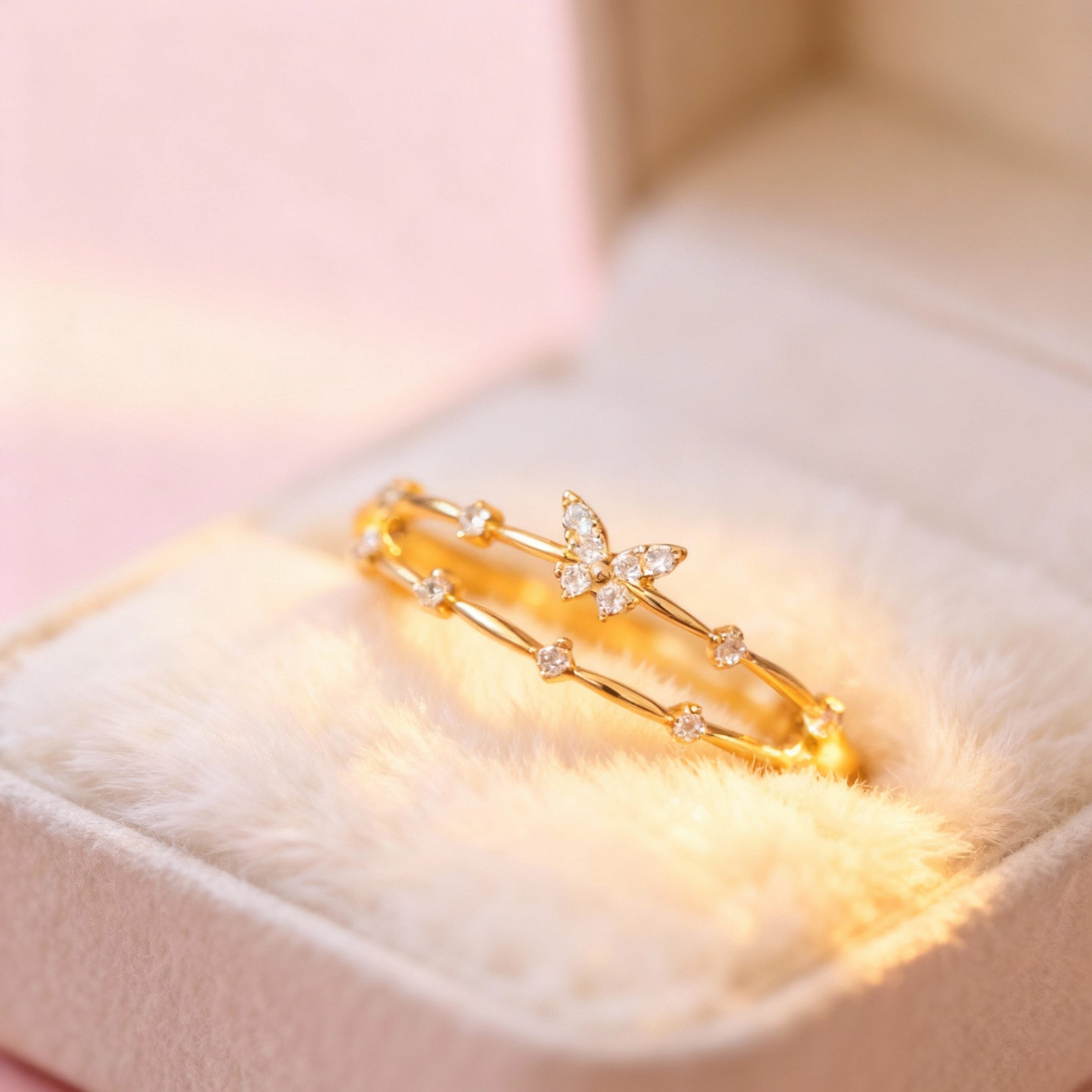 Color Design Silberring Eleganter Silberring mit Zirkonia und Schmetterling günstig online kaufen