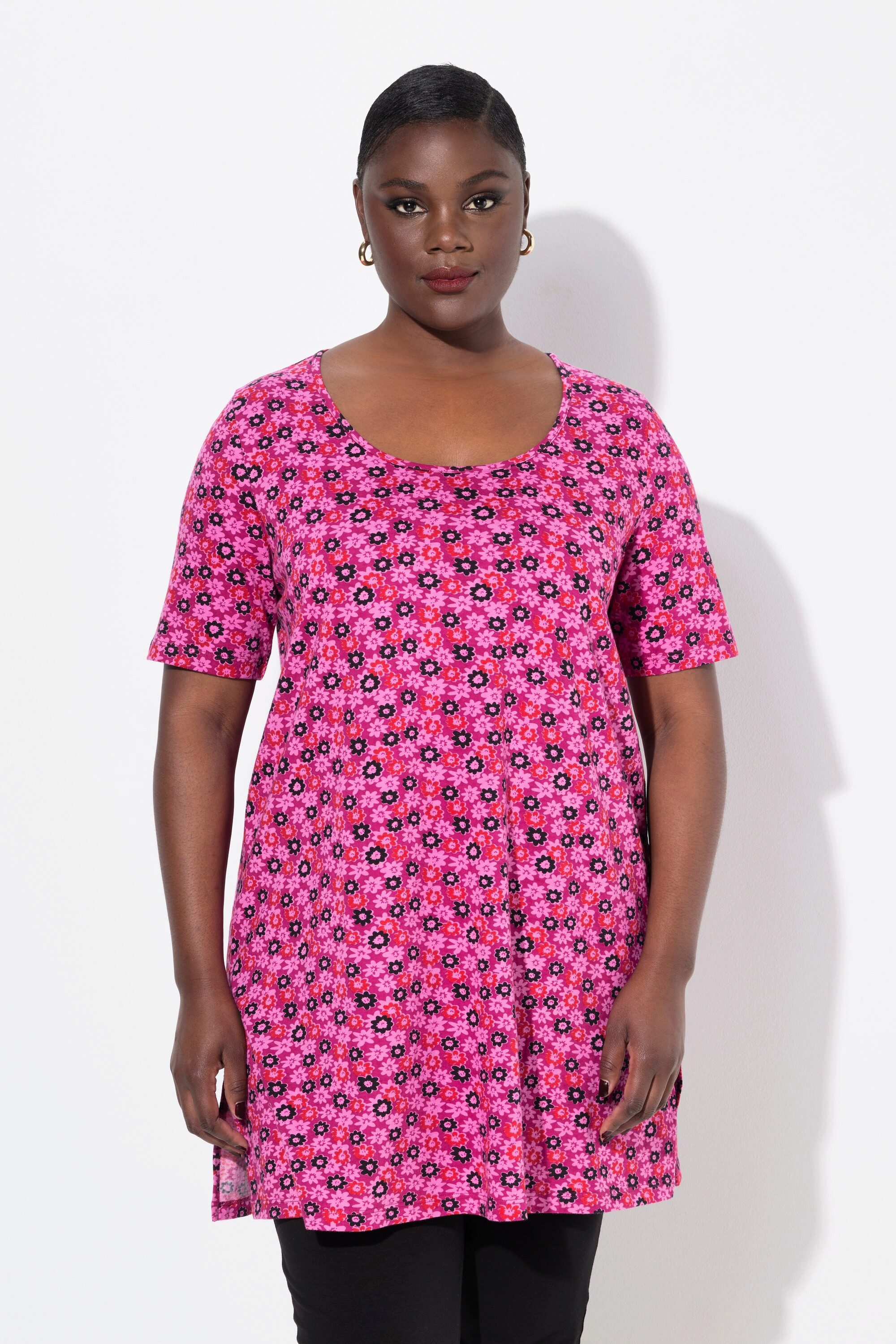 Ulla Popken Longshirt Longshirt Blüten A-Linie günstig online kaufen