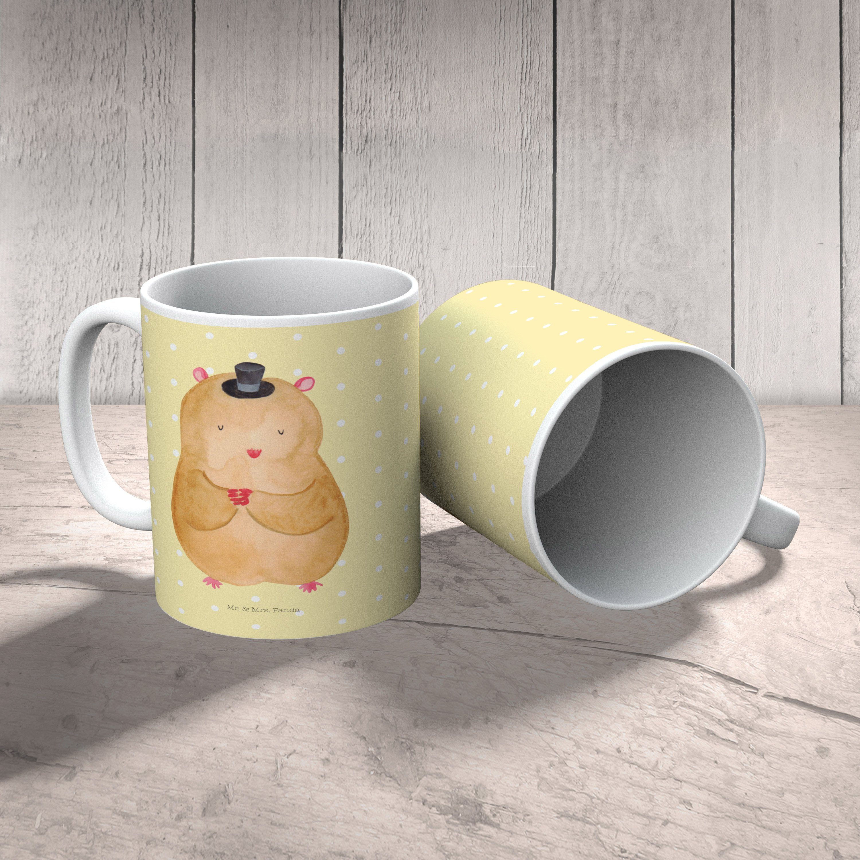 Mr. & Mrs. Gelb Keramik Tiermo, Tasse Tasse, Hut Panda Geschenk, - - Hamster Kaffeetasse, Pastell mit